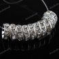 100X WHOLESALE CLEAR CRYSTAL SILVER SPACER BEADS 4X10MM