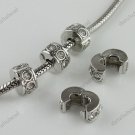 50X CLEAR CRYSTAL EUROPEAN STOPPER CLIP/LOCKS CHARM BEADS FINDING WHOLESALE