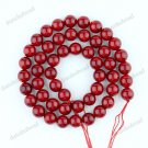 8MM FIRE RED SEA CORAL ROUND BALL LOOSE BEADS FINDINGS 1 STRAND