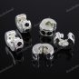 50X BLACK CRYSTAL SILVER EUROPEAN STOPPER CLIP CHARM BEADS FINDING WHOLESALE LOT