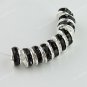 100X BLACK CRYSTAL SILVER SPACER LOOSE BEADS FINDINGS WHOLESALE 8MM