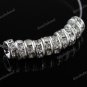 100X WHOLESALE CLEAR CRYSTAL SILVER SPACER LOOSE BEADS FINDINGS 6MM