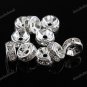 100X WHOLESALE CLEAR CRYSTAL SILVER SPACER LOOSE BEADS FINDINGS 6MM