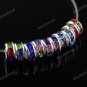 100X WHOLESALE MULTICOLOR CRYSTAL SILVER SPACER LOOSE BEADS FINDINGS 6MM