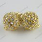 10X CLEAR CRYSTAL GOLDEN MAGNETIC ROUND BALL CLASP FINDINGS 16MM