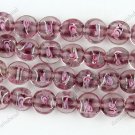 33PCS LIGHT PURPLE LAMPWORK GLASS OVAL CHARM LOOSE BEADS FINDINGS STRAND 12MM