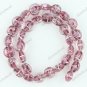 33PCS LIGHT PURPLE LAMPWORK GLASS OVAL CHARM LOOSE BEADS FINDINGS STRAND 12MM