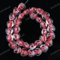 12MM RED GLASS HEART SPACER LOOSE BEADS FINDINGS 1 STRAND 33PCS