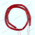 5X10MM FIRE RED SEA CORAL CYLINDER LOOSE BEADS FINDS 1 STRAND