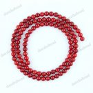 4-5MM FIRE RED SEA CORAL ROUND BALL LOOSE BEADS FINDINGS 1 STRAND
