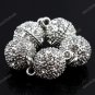 20X CLEAR CRYSTAL 18KGP MAGNETIC ROUND BALL CLASP FINDINGS WHOLESALE 12MM