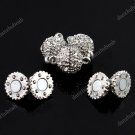 20X CLEAR CRYSTAL 18KGP MAGNETIC ROUND BALL CLASP FINDINGS WHOLESALE 8MM