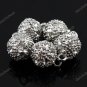 20X CLEAR CRYSTAL 18KGP MAGNETIC ROUND BALL CLASP FINDINGS WHOLESALE 8MM
