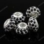 100X BLACK CRYSTAL EUROPEAN WHITE RESIN CHARM BEADS FINDINGS WHOLESALE LOTS