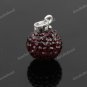 DEEP RED SWAROVSKI CRYSTAL AUTHENTIC 925 SILVER PENDANT
