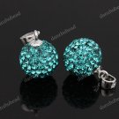 TURQUOISE SWAROVSKI CRYSTAL AUTHENTIC SILVER PENDANT
