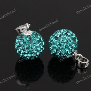 TURQUOISE SWAROVSKI CRYSTAL AUTHENTIC SILVER PENDANT