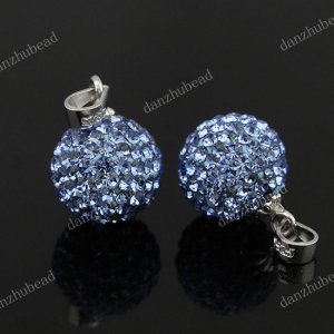LIGHT BLUE SWAROVSKI CRYSTAL AUTHENTIC SILVER PENDANT