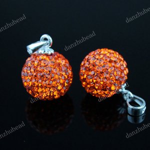 ORANGE SWAROVSKI CRYSTAL AUTHENTIC 925 SILVER PENDANT