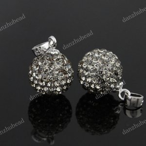 GRAY SWAROVSKI CRYSTAL AUTHENTIC 925 SILVER PENDANT