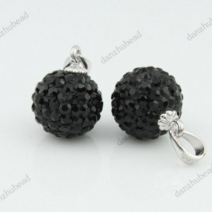 BLACK SWAROVSKI CRYSTAL AUTHENTIC 925 SILVER PENDANT