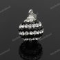 BLACK CLEAR SWAROVSKI CRYSTAL AUTHENTIC SILVER PENDANT