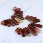 11PCS RED VEIN AGATE CARNELIAN GEMSTONE FASHION PENDANT BEADS SET