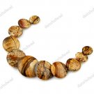 11PCS NATURAL OWYHEE PICTURE JASPER GEMSTONE ROUND PENDANT BEADS SET