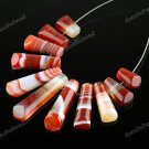 11 PCS MADAGASCAR STRIPE AGATE GEMSTONE CHARM FASHION PENDANT BEADS SET