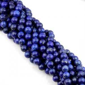 6MM LAPIS LAZULI GEMSTONE ROUND LOOSE BEADS FINDINGS STRAND