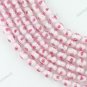 35PCS PINK LAMPWORK GLASS RICE LOOSE BEADS STRAND 8X10MM