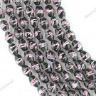 35PCS BLACK LAMPWORK GLASS RICE LOOSE BEADS STRAND 8X10MM