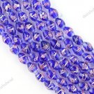 35PCS DEEP BLUE LAMPWORK GLASS RICE LOOSE BEADS STRAND 8X10MM
