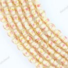 35PCS LIGHT GOLDEN LAMPWORK GLASS RICE LOOSE BEADS STRAND 8X10MM