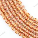 35PCS LIGHT COFFEE LAMPWORK GLASS RICE LOOSE BEADS STRAND 8X10MM