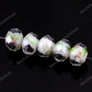 20X WHITE&BLACK LAMPWORK GLASS FACETED SPACER LOOSE BEADS FINDINGS WHOLESALE