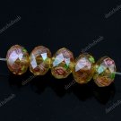 20X GOLDEN LAMPWORK GLASS FACETED SPACER LOOSE BEADS FINDINGS WHOLESALE 7X11MM