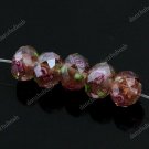 20X LIGHT PURPLE LAMPWORK GLASS FACETED SPACER LOOSE BEADS FINDINGS 7X11MM