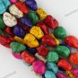 13X18MM MULTICOLOR TURQUOISE HOWLITE NUGGET LOOSE BEADS FINDINGS