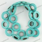 20MM TURQUOISE HOWLITE GEMSTONE HOLLOW ROUND LOOSE BEADS FINDINGS