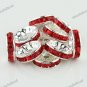 10X RED CRYSTAL SILVER SPACER LOOSE BEADS JEWELRY FINDINGS 12MM