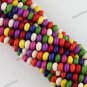 4X6MM MULTICOLOR TURQUOISE HOWLITE ABACUS LOOSE BEADS STRAND FINDINGS