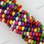 4X6MM MULTICOLOR TURQUOISE HOWLITE ABACUS LOOSE BEADS STRAND FINDINGS