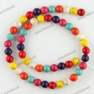8MM MULTICOLOR TURQUOISE HOWLITE ROUND BALL LOOSE BEADS FINDINGS