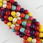 8MM MULTICOLOR TURQUOISE HOWLITE ROUND BALL LOOSE BEADS FINDINGS