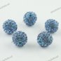 50X LIGHT BLUE CRYSTAL ALLOY DISCO BALL LOOSE BEADS FINDINGS WHOLESALE 10MM