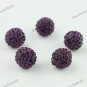 50X DEEP PURPLE CRYSTAL ALLOY DISCO BALL LOOSE BEADS FINDINGS WHOLESALE 10MM