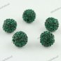 50X DEEP GREEN CRYSTAL ALLOY DISCO BALL LOOSE BEADS FINDINGS WHOLESALE 10MM