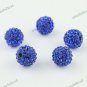 50X SAPPHIRE BLUE CRYSTAL ALLOY DISCO BALL SPACER LOOSE BEADS WHOLESALE 10MM
