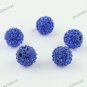 50X SAPPHIRE BLUE CRYSTAL ALLOY DISCO BALL SPACER LOOSE BEADS WHOLESALE 10MM